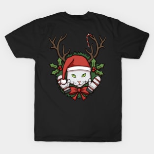 White Christmas Cat T-Shirt